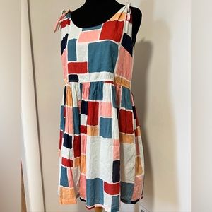 Pink Chicken
Size medium
Cotton geometric dress mommy and me